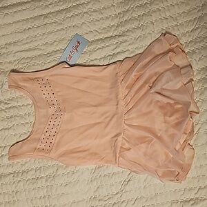 Cat & Jack Pink Sleeveless Leotard with Sheer Shirt Attached - Size 6/6X